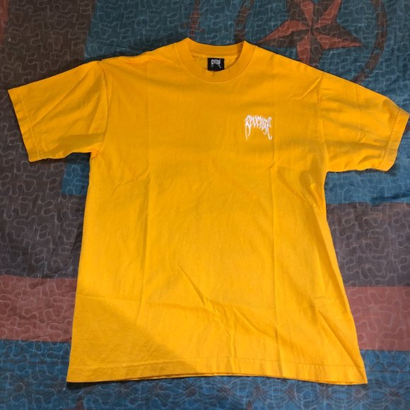 Revenge Basic Embroidered T-shirt Yellow - Picture 2 of 7